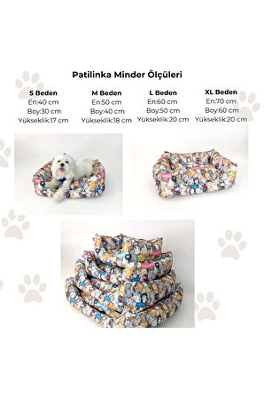Patilinka Kedi Köpek Minderi – Neşeli Kediler Yumuşak Minder – Yatak