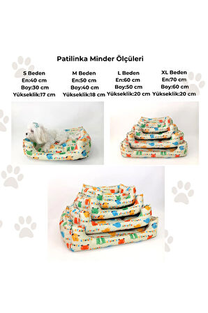 Patilinka Kedi Köpek Minderi – Krem Yumuşak Minder – Yatak
