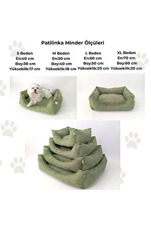 Patilinka Kedi Köpek Minderi – Yeşil Yumuşak Minder – Yatak