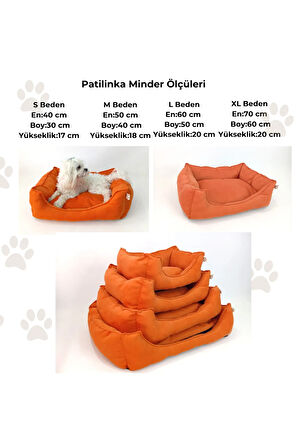 Patilinka Kedi Köpek Minderi – Turuncu Yumuşak Minder – Yatak