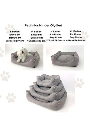 Patilinka Kedi Köpek Minderi – Gri Yumuşak Minder – Yatak