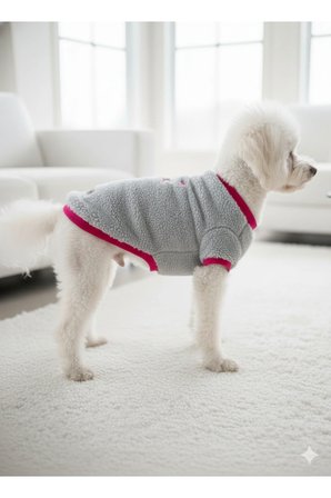 Kedi - Köpek İşlemeli Welsoft Kışlık Sweat - Kıyafet