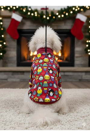 Kedi - Köpek İçi Şardonlu - Boğazlı Kışlık Sweat - Kıyafet - Mont - Yelek - Yağmurluk