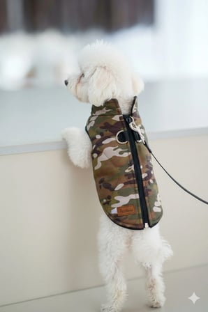 Kedi - Köpek İçi Polarlı Su Geçirmez Kışlık Kamuflaj Yelek - Mont - Yağmurluk - Sweat - Kıyafet