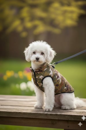 Kedi - Köpek İçi Polarlı Su Geçirmez Kışlık Kamuflaj Yelek - Mont - Yağmurluk - Sweat - Kıyafet