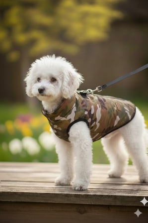 Kedi - Köpek İçi Polarlı Su Geçirmez Kışlık Kamuflaj Yelek - Mont - Yağmurluk - Sweat - Kıyafet