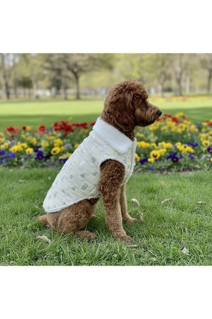 Kedi - Köpek İçi Polarlı Dışı Payetli Kışlık Kot Ceket - Mont - Yağmurluk - Yelek -Kıyafet