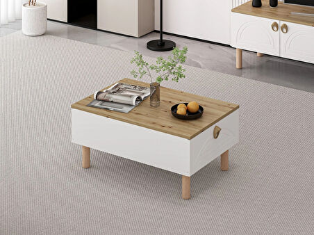 Lotus Bohem Tarz Orta Sehpa - Beyaz/Artisan