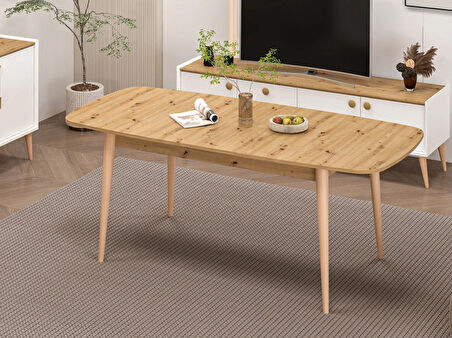 Mitra Açılır Yemek Masası - Artisan/Ahşap Ayak