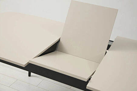 Prime Yemek Odası Takımı - Kumtaşı/Siyah Ayak