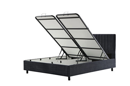 Safir Bazalı Karyola - Antrasit 90x190