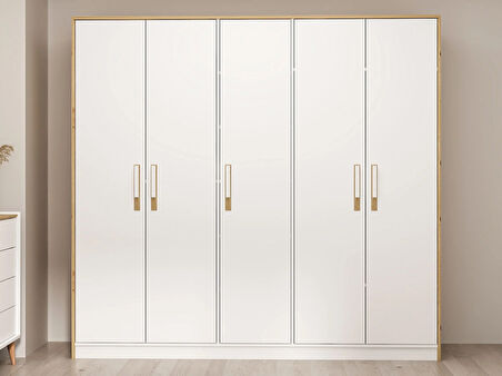 Mitra 5 Kapaklı Dolap - Beyaz/Artisan