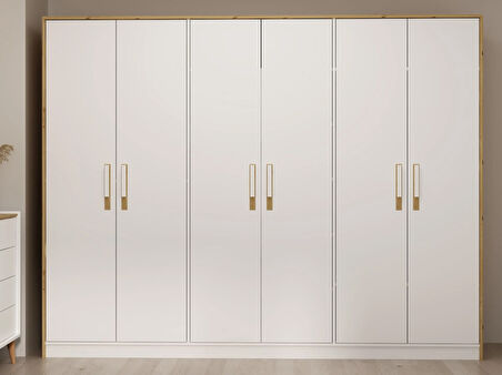 Mitra 6 Kapaklı Dolap - Beyaz/Artisan