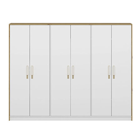 Mitra 6 Kapaklı Dolap - Beyaz/Artisan