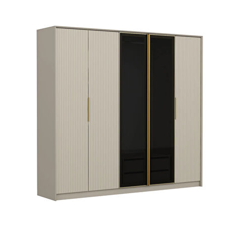 Kale Luxe 5 Kapaklı Gardrop - Kumtaşı