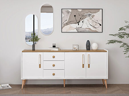 Mitra Konsol & Ayna - Beyaz/Artisan