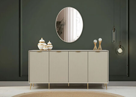 Kale Lüxe Konsol & Ayna - Kumtaşı