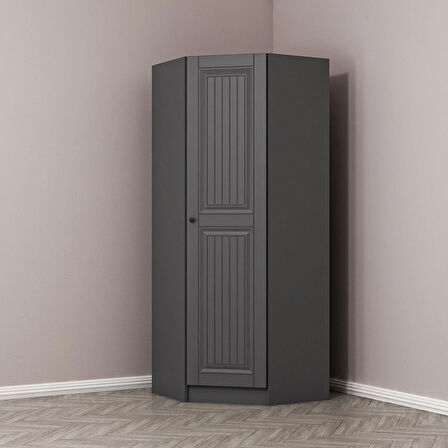 Kale 1 Kapaklı Köşe Dolap Antrasit Mebran Antrasit İlkbahar 190CM