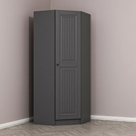Kale 1 Kapaklı Köşe Dolap Antrasit Mebran Antrasit İlkbahar 190CM
