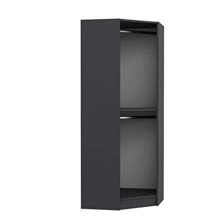 Kale 1 Kapaklı Köşe Dolap Antrasit Mebran Antrasit İlkbahar 190CM