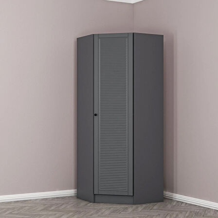 Kale 1 Kapaklı Köşe Dolap Antrasit Mebran Panjur 190CM
