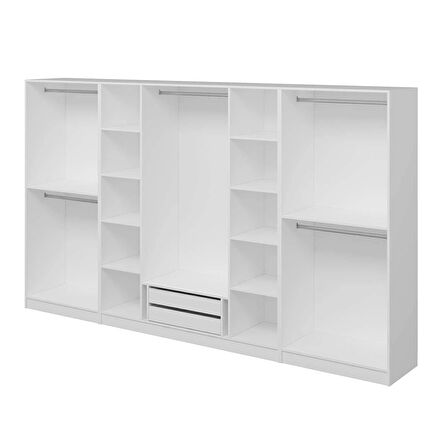 Kale 8 Kapaklı 2Ç Taçlı Dolap Beyaz Mebran Panjur Beyaz 190CM