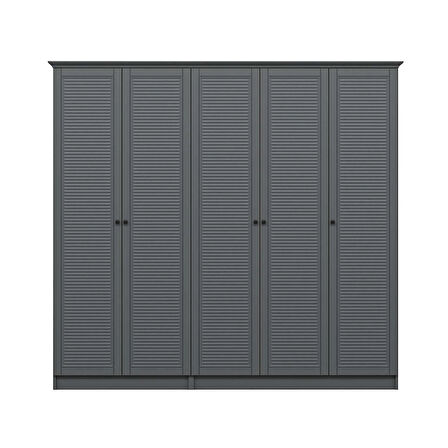 Kale 5 Kapaklı 2Ç Taçlı Dolap Antrasit Mebran Panjur Antrasit 190CM