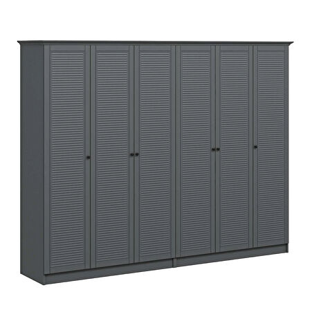 Kale 6 Kapaklı 4Ç Taçlı Dolap Antrasit Mebran Panjur Antrasit 190CM