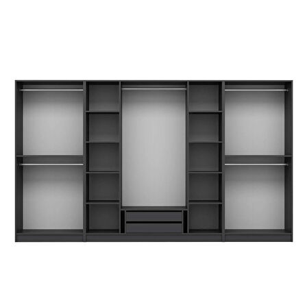 Kale 8 Kapaklı 2Ç Taçlı Dolap Antrasit Mebran Panjur Antrasit 190CM