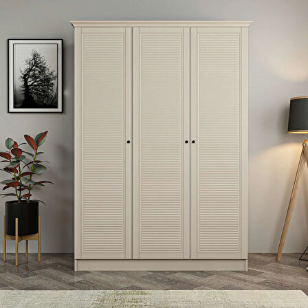 Kale 3 Kapaklı 2Ç Taçlı Dolap Kumtaşı Mebran Panjur Kumtaşı 190CM