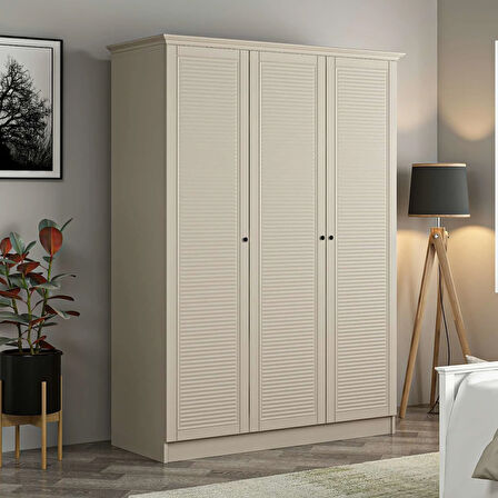 Kale 3 Kapaklı 2Ç Taçlı Dolap Kumtaşı Mebran Panjur Kumtaşı 190CM