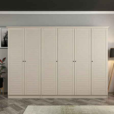 Kale 6 Kapaklı 2Ç Taçlı Dolap Kumtaşı Mebran Panjur Kumtaşı 190CM