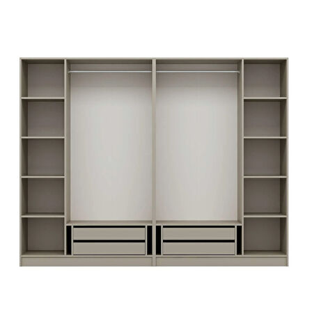 Kale 6 Kapaklı 4Ç Taçlı Dolap Kumtaşı Mebran Panjur Kumtaşı 190CM