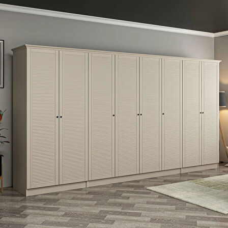 Kale 8 Kapaklı 2Ç Taçlı Dolap Kumtaşı Mebran Panjur Kumtaşı 190CM