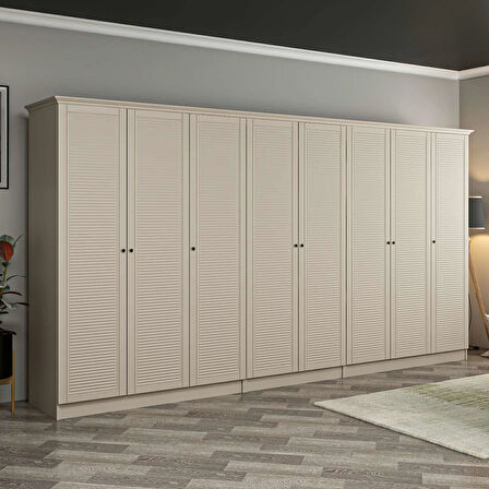 Kale 8 Kapaklı 4Ç Taçlı Dolap Kumtaşı Mebran Panjur Kumtaşı 190CM