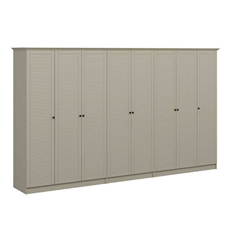 Kale 8 Kapaklı 4Ç Taçlı Dolap Kumtaşı Mebran Panjur Kumtaşı 190CM