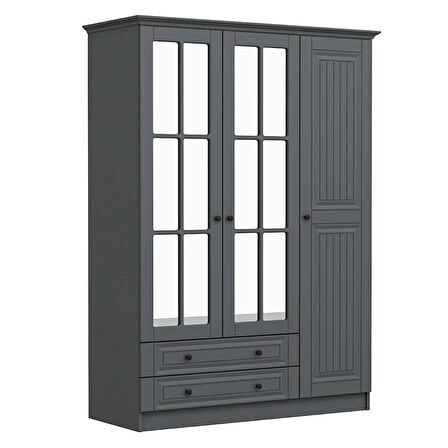 Kale 3 Kapaklı 2Ç Taçlı Dolap Mebran İlkbahar Antrasit 190CM