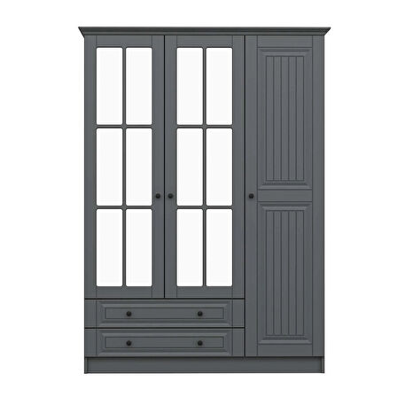 Kale 3 Kapaklı 2Ç Taçlı Dolap Mebran İlkbahar Antrasit 190CM