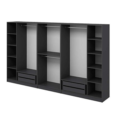 Kale 8 Kapaklı 4Ç Taçlı Dolap Mebran İlkbahar Antrasit 190CM