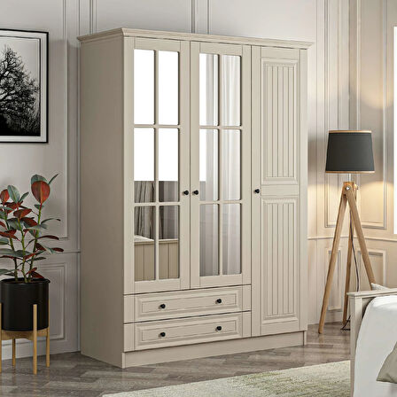 Kale 3 Kapaklı 2Ç Taçlı Dolap Kumtaşı Mebran İlkbahar Kumtaşı 190CM