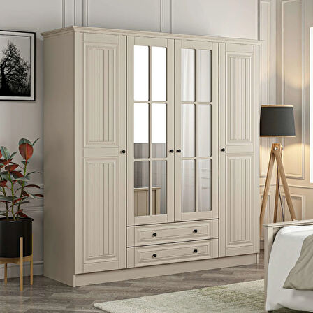 Kale 4 Kapaklı 2Ç Taçlı Dolap Kumtaşı Mebran İlkbahar Kumtaşı 190CM