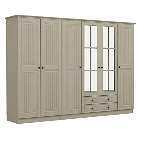 Kale 6 Kapaklı 2Ç Taçlı Dolap Kumtaşı Mebran İlkbahar Kumtaşı 190CM