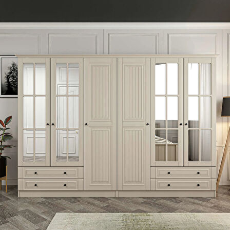 Kale 6 Kapaklı 4Ç Taçlı Dolap Kumtaşı Mebran İlkbahar Kumtaşı 190CM