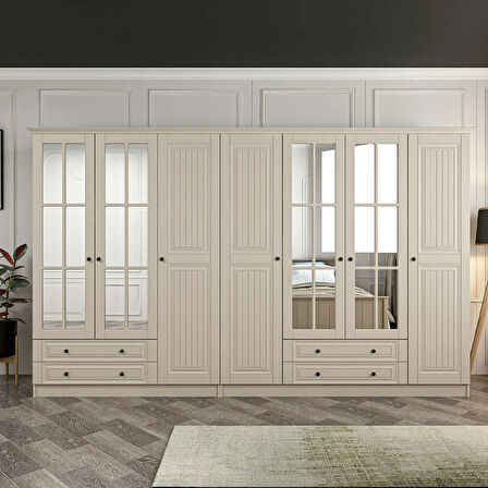 Kale 7 Kapaklı 4Ç Taçlı Dolap Kumtaşı Mebran İlkbahar Kumtaşı 190CM