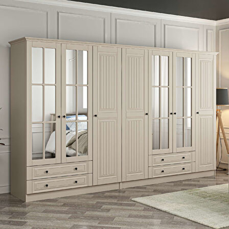 Kale 7 Kapaklı 4Ç Taçlı Dolap Kumtaşı Mebran İlkbahar Kumtaşı 190CM