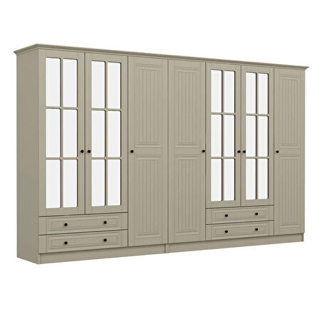 Kale 7 Kapaklı 4Ç Taçlı Dolap Kumtaşı Mebran İlkbahar Kumtaşı 190CM