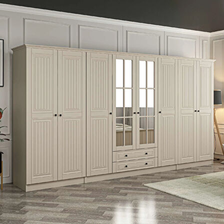 Kale 8 Kapaklı 2Ç Taçlı Dolap Kumtaşı Mebran İlkbahar Kumtaşı 190CM