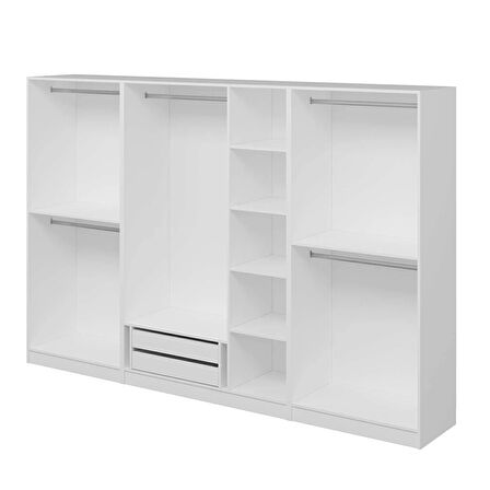 Kale 7 Kapaklı 2Ç Taçlı Dolap Beyaz Mebran Panjur Beyaz 210CM