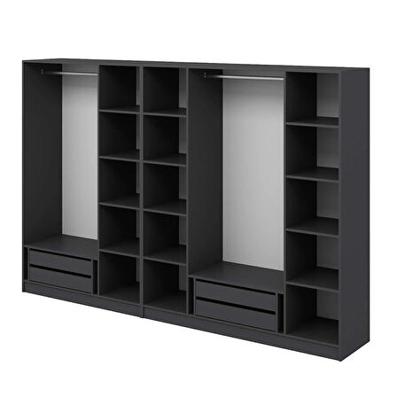 Kale 7 Kapaklı 4Ç Taçlı Dolap Antrasit Mebran Panjur Antrasit 210CM