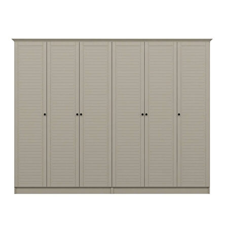 Kale 6 Kapaklı 4Ç Taçlı Dolap Kumtaşı Mebran Panjur Kumtaşı 210CM